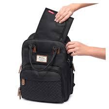 RUVALINO Diaper Bag Backpack, Multifunction Travel Pack Maternity Baby Changing Bags, Large Capacity, Waterproof, Black