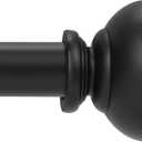 1 Inch Black Curtain Rods for windows,Heavy Duty Curtain Rods for Windows 66 to 120 Inch,Standard Decorative Window Curtain Rod Set with Brackets for bathroom Kitchen Bedroom Window