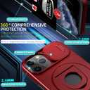for iPhone 11 Pro Case Magnetic Compatible with MagSafe Wireless Charging,with 2 Screen Protectors,Built-in 360Kickstand Ring+Camera Cover Anti-Scratch Shockproof Heavy Duty Protection Red
