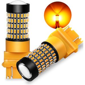 PHINLION 3157 4157 LED Amber Yellow Bulbs, 2800 Lumens Super Bright T25 Wedge 3156 3157A 3057NA 3457NA 4157NA Turn Signal Blinker Lights, Pack of 2