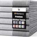 Homaxy Premium 100% Cotton Kitchen Towels 18"x28", 6 Pack, Grey