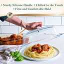 Leraze Tall Glass Microwave Splatter Cover for Food - Cookware & Bakeware Serving Dish Cover, Plate Guard Lid with Easy Grip Silicone Handle Knob - 100% Food Grade BPA Free & Dishwasher Safe - 10in