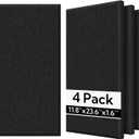 Olanglab Fiberglass Acoustic Wall Panels 4 Pack, 11.8'' x 23.6'' Sound Panels, Fabric Wrapped Sound Proof Panels for Walls (Black)