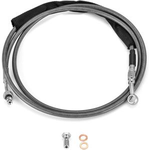 Mofun 76" Extended Hydraulic Clutch Line Stainless Steel Compatible with Harley Road King Electra Street Road Glide 2017-2020, Softail S Models and CVO Models 2017 Black
