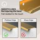 5 Pack Edge Gold Hidden Drawer Door Cabinet Handle Aluminum Alloy Finger Bar Pull Concealed Furniture Hardware Back Mount Dresser Handles for Kitchen Bathroom 300mm(11.8 Inch)