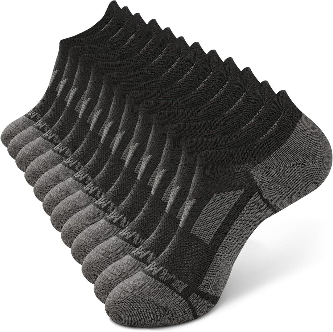 BAMBOO COOL Men's No-Show Socks Low Cut Breathable Moisture-Wicking Socks Non Slip Running Workout casual, 6 Packs (Large)