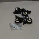 2" Stem Caster Wheels with Safety Dual Locking 600Lbs Heavy Duty Threaded Stem Casters No Noise Swivel Castors with Brakes 3/8"- 16 x 1 (Set of 4)