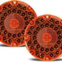 Partsam 2Pcs 7" Round Transit Tail Lights Amber 36 LED, 7 Inch Amber Bus LED Light Round LED Turn Signal and Parking Light [Built-in Reflex Lens] Trailer Truck Taillight with Weathertight Gasket