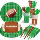 Football Party Decorations, Football Party Supplies Set Disposable Footballs Birthday Plates Cups Knives Spoons Fork Banner and Tablecloth,Footballs Parties Supplies for Home,Dinner,Birthday 