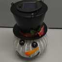 VEWOSTAR Christmas Snowman Solar Lanterns Outdoor Hanging Solar Lantern Metal Waterproof Decor Snowman Lamp with Glass Ball Solar Lights for Garden Patio Yard Decor(15.7” H* 5.9” W)