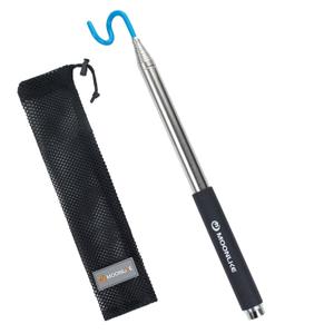 Telescoping Pickup Tool Magnetic Pole with Hook, 10 ft Telescopic Grabber Hook Pole Wire Reacher Tool, Push Pull Rod