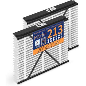 ZOLTRIXA 213 Replacement Filter Compatible with AprilAire Air Purifier Models 1210 1620 2210 2216 3210 4200, Merv 13 Whole House Furnace Filters 20x25x4, 2-Pack