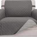 HOMERILLA Reversible Chair Covers for Dogs Couch Cover Water Resistant Washable Pets Furniture Protector Sofa Cover with Elastic Straps (Chair 21", Gray/Light Gray)