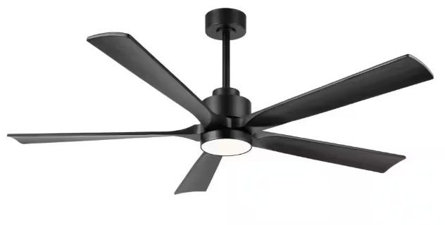 Wingbo 60 in. LED Indoor Black Ceiling Fan with Remote 