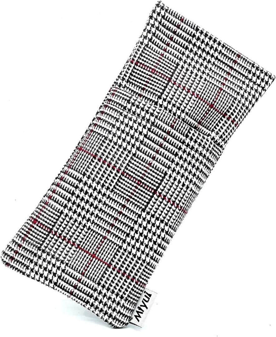Reading Glasses Pouch Sunglasses Pouch- Soft Eyeglasses Bag Portable Cloth Eyewear Case (Double-plaid01)