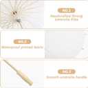 Noamus 8 Pcs 23.6 Inch White Paper Umbrella, Chinese Oiled Paper Parasol Umbrellas, Japanese Decorative DIY Painting Parasol Bulk for Women Wedding Bridal Party Decor Photo Props Craft