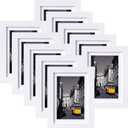eletecpro 5x7 Picture Frames Set of 10, Picture Frame Collage Wall Decor Display 4x6 Photo with Mat or 5x7 without Mat, Home Decor Gallery Frame for Table Top or Wall Mounting, White