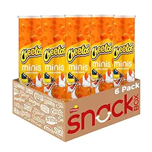 Cheetos Minis Canisters, Cheddar, 3.625 Ounce (Pack of 6) (Best By Jul 29 2025)