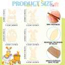 5 x 30Pcs Paintable Wooden Easter Bunnies Ornaments Unfinished Wood Cutouts for Crafts DIY Bunny Egg Rabbits Painting for Crafts Hanging Wood Slices Spring Party Decoration