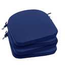 Outdoor Chair Cushions Set of 3: Waterproof & Fade Resistant Patio Furniture Cushions - 18.5L x 16W x 2H Inch Non Slip Round Corner Seat Cushion Pads with Removable Cover for Garden Yard, Navy Blue
