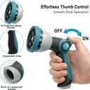 Hose Nozzle, Garden Hose Nozzle with 10 Spray Patterns, Thumb Control On Off Valve, Adjustable and Heavy Duty for Washing Car, Watering Plants, Washing Pets, and Home Use