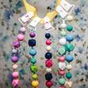 HARFINGTON 50Pcs Hexagonal Silicone Beads 14mm Geometric Focal Loose Beads Bulk for Keychain Lanyard Necklace Bracelet Making DIY Pen, Navy