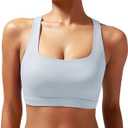 RUNNING GIRL Sports Bras for Women High Support, Moulded Cup Racerback High Impact Workout Crop Tops for Women Large Bust(WX3021 ICY Grey M)