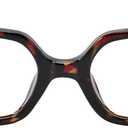 TIJN Olisa Blue Light Blocking Glasses for Women Men,Oval Glasses Frame Bluelight Glasses for Gaming/Computer/Screen (17. Whisky Tortoise (Square))