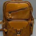 Genuine Leather Sling Bag for Men Large Crossbody Shoulder Bag Casual Sling Backpack Anti-Theft Travel Chest Purse (Tan)