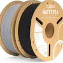 ELEGOO Matte PLA Filament Black & Slate Gray 2KG, 1.75mm 3D Printer Filament Dimensional Accuracy +/- 0.02mm, 2pcs 1kg Carboard Spool (2.2lbs) for Most FDM 3D Printers
