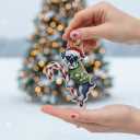 Schnauzer Christmas Ornament |Schnauzer Hugging Candy Cane Gifts 2D Flat Acrylic Ornament - Christmas Tree Decoration, Dog Lovers Gifts for Women, Men 2025