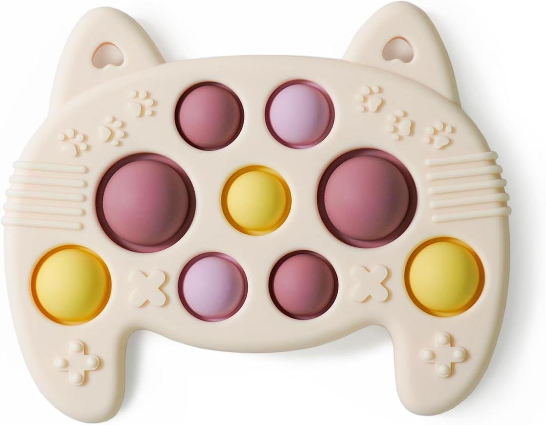 LiKee Fidget Popper Sensory Baby Toys for 10+ Months, Christmas Stocking Stuffers Push and Popping Busy Board, Montessori Toys for 1+ Years Old, Airplane Car Travel Toy for Toddlers 1-3 Stress Relief