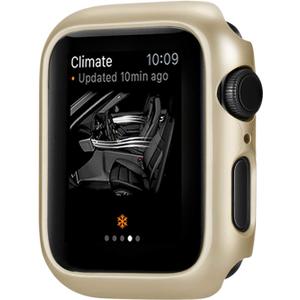 Compatible with Apple Watch Series 4 Case 44mm 40mm, Super Thin Bumper Protector PC Hard Cover Lightweight Slim Shockproof Accessories Matte Frame (Gold, 40mm Series SE2/SE/6/5/4)