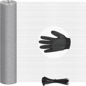 48in x 100ft Hardware Cloth Hot-Dip Galvanized Welded Wire Mesh - Heavy Duty 23 Gauge Chicken Wire Fencing for Garden, Chicken Coop, Rabbit Cage, Rodent & Predator Protection