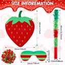 Sotiff 17" Strawberry Piñata Summer Fruit Piñata for Strawberry Birthday Party Summer Fruit Themed Party Game Supplies with Stick Eye Mask Confetti