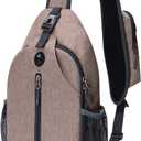 WATERFLY Crossbody Sling Backpack Sling Bag Travel Hiking Chest Bags Daypack (Flaxen) (Small, Khaki)