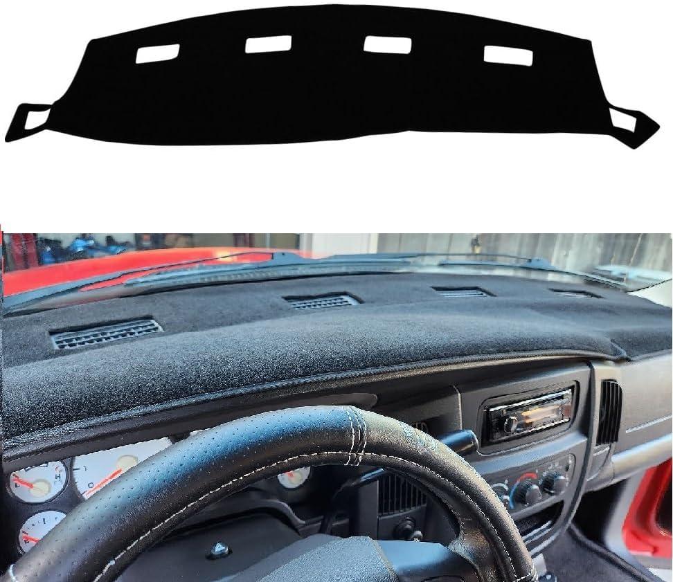 Black Dashboard Cover Dash Cover Mat Compatible with 2002-2005 Dodge Ram 1500,2003-2005 2500/3500(Ram 02-05)