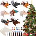 Geelin 24 Pcs Christmas Wooden Horse Craft Western Ornament Unfinished Wooden Cutouts Horse Painting Kit Unicorn Ornament DIY Cowboy Craft Paint Your Own Art for Christmas Party Favors(Classic)