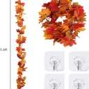 RECUTMS 2 Pcs Fall Garland Autumn Leaves Wreath Fall Decor Autumn Decor for Home Artificial Fall Foliage Garland Thanksgiving Decoration for Home Wedding Fireplace Party (Hyellow)
