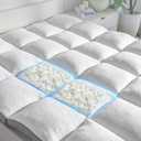 Memory Foam Mattress Topper Full - Pillow Top Mattress Topper Full Size, Soft Plush Bed Pad for Pressure Relief and Back Support, White, Oeko-TEX Certified - 2000GSM