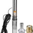 Deep Well Submersible Pump with 100FT Power Cord, 1HP 110V Deep Well Pump Submersible Water Pump for Industrial Irrigation and Home, 33GPM,276FT Lift,Long Life,4" OD