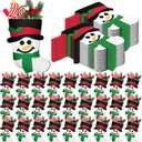Geyoga 48 Pcs Mini Snowman Christmas Stockings Bulk Black and White Mini Stockings Fireplace Hanging Stocks Small Felt Elf Christmas Stocks Ornaments Decor for Xmas Tree Fireplace
