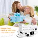 Sewing Machine with LED Display, Handheld Sewing Machine for Beginners, 3 Speed Adjustment Electric Mini Sewing Machine, Easy to Use and Fast Stitch Suitable for Clothes, Fabrics, DIY Home Travel