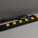 12 Outlet Long Power Strip, 2100 Joules Surge Protector, 6FT Power Cord, Wide Spaced Outlet Power Bar, Overload Protection Switch, Industrial Heavy Duty for Work Bench, Shop, Garage