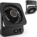 Magnetic Cruise Desk Mini Fan, 4000mAh Ultra-Slim Travel Fan Rechargeable, 0-100 Speeds, 150 Adjustable Portable Fan for Ship Cabin, Bedroom Sleeping, Camping, Travel & Cruise Essentials 2026, Black