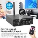 XRONG TC12D Bluetooth 5.2 Stereo Audio Receiver Amplifier 2.1 CH Mini Hi-Fi Class D TDA7498E Integrated Amp 320 Watts U-Disk Player for Home Passive Speakers Powered Subwoofer with Power Supply