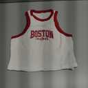 SOLY HUX Women's Y2K Letter Graphic Printed Crop Tank Top Sleeveless Round Neck Fitted Tops White and Red Letter Medium