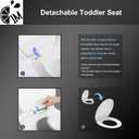 1M Family Toilet Seat, Patented Slow Close & Quick Releasing Technology, Anti-Wiggling, Easy to Install and Clean, Standard Round with Toddler Seat Built In (1 Piece)