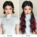 IOVOIMMSL 2 Piece Braid Wig Hair Piece Wavy Curly Scrunchies Synthetic Chignon Ponytail Hair Extensions Thick Updo Hairpieces for Women (Dark Chestnut Brown)