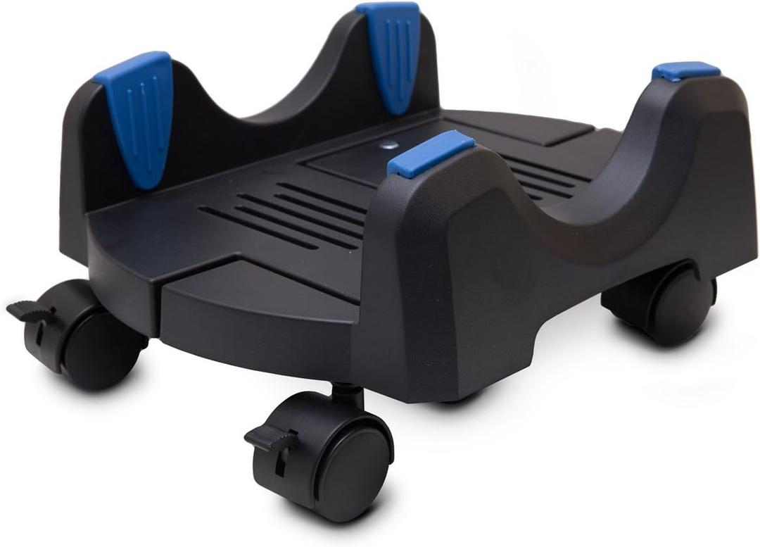 I/O CREST Plastic Computer Floor Stand for ATX Case with Adjustable Width from 6.9" to 12" with Locking Caster Wheels